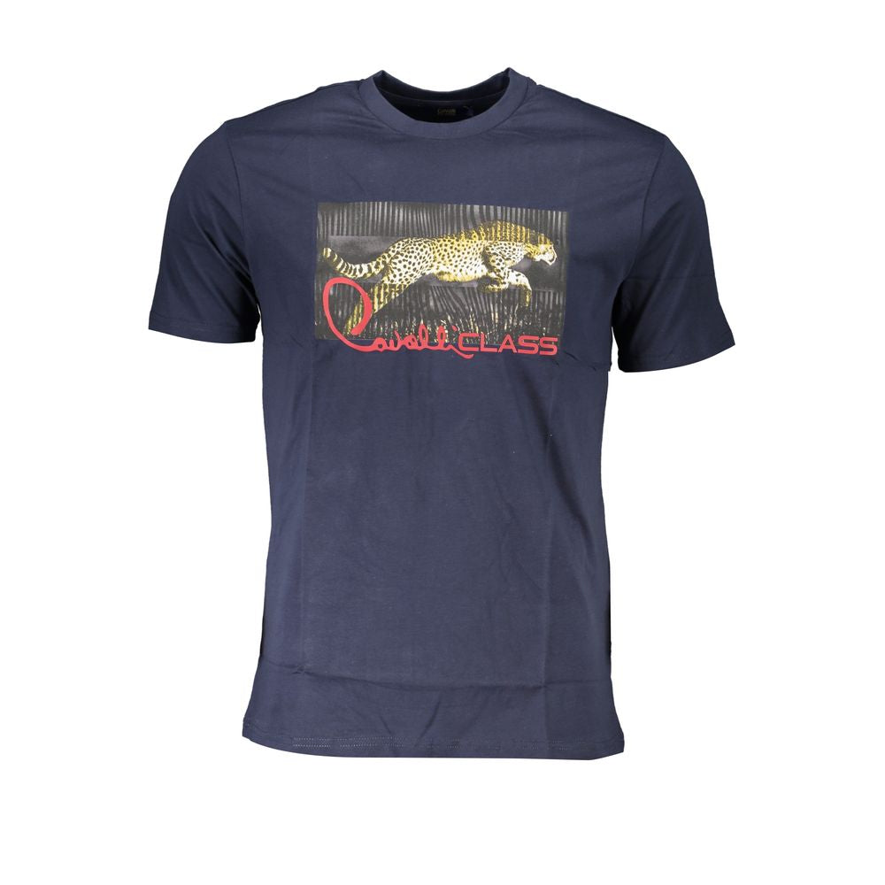 Blue Cotton T-Shirt Cavalli Class