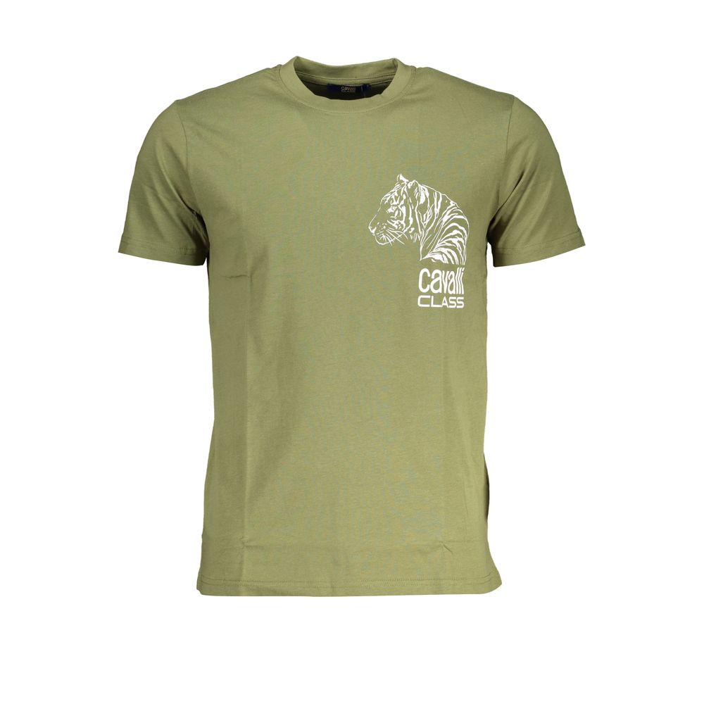 Green Cotton T-Shirt Cavalli Class