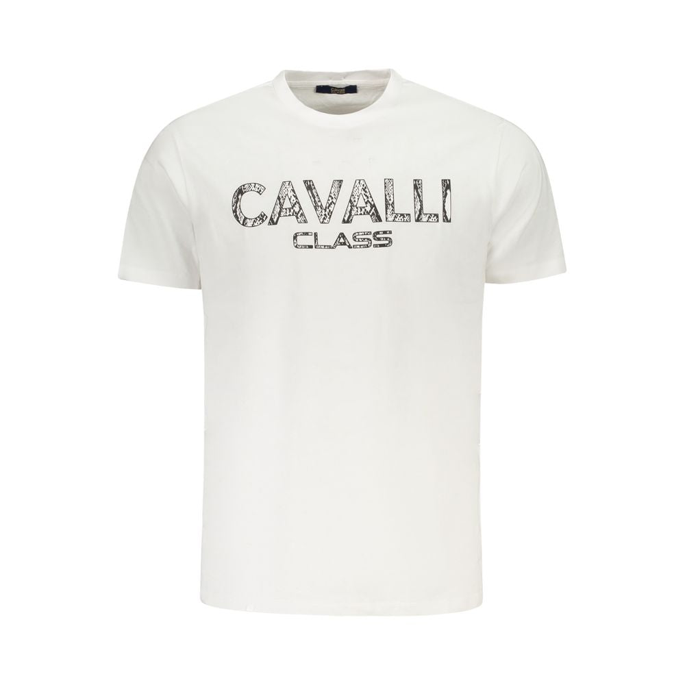White Cotton Men T-Shirt Cavalli Class