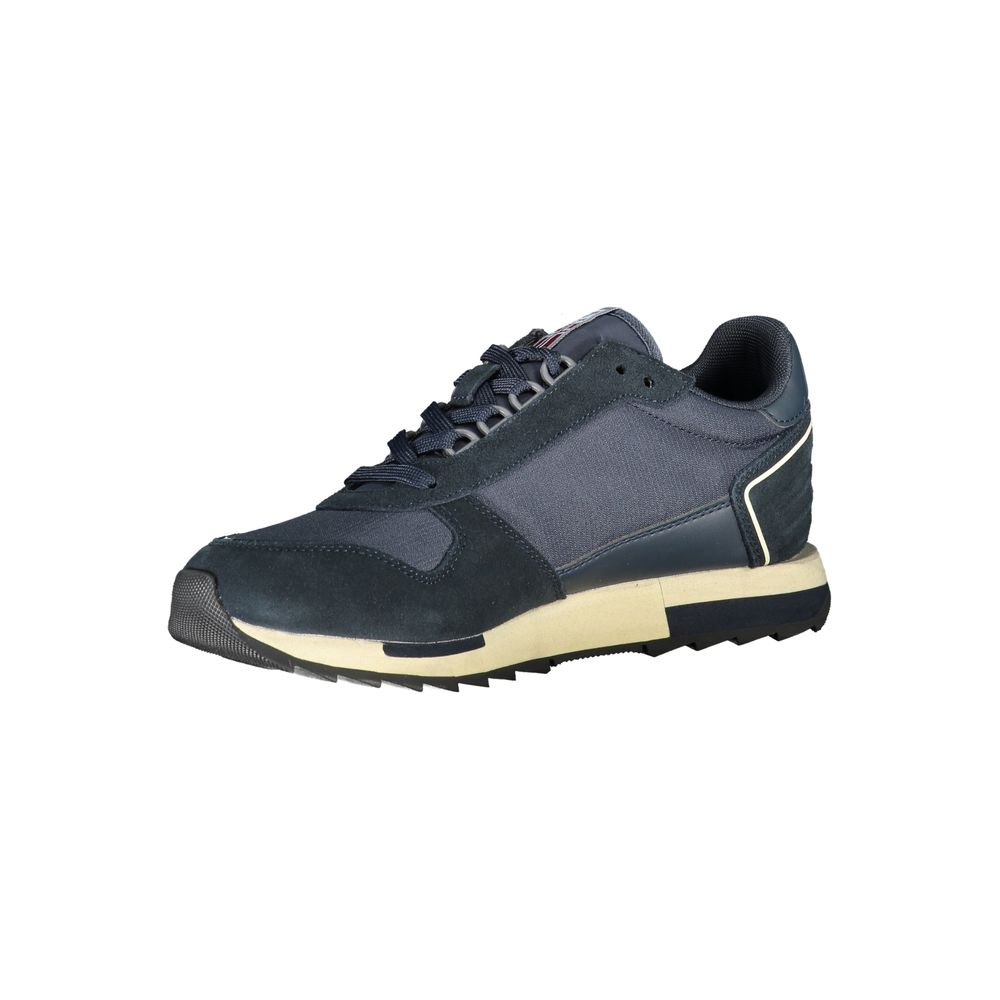 Sleek Blue Sporty Laced Sneakers Napapijri