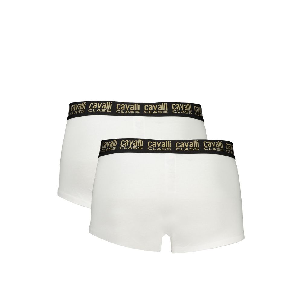 White Cotton Men Boxer Pair Cavalli Class