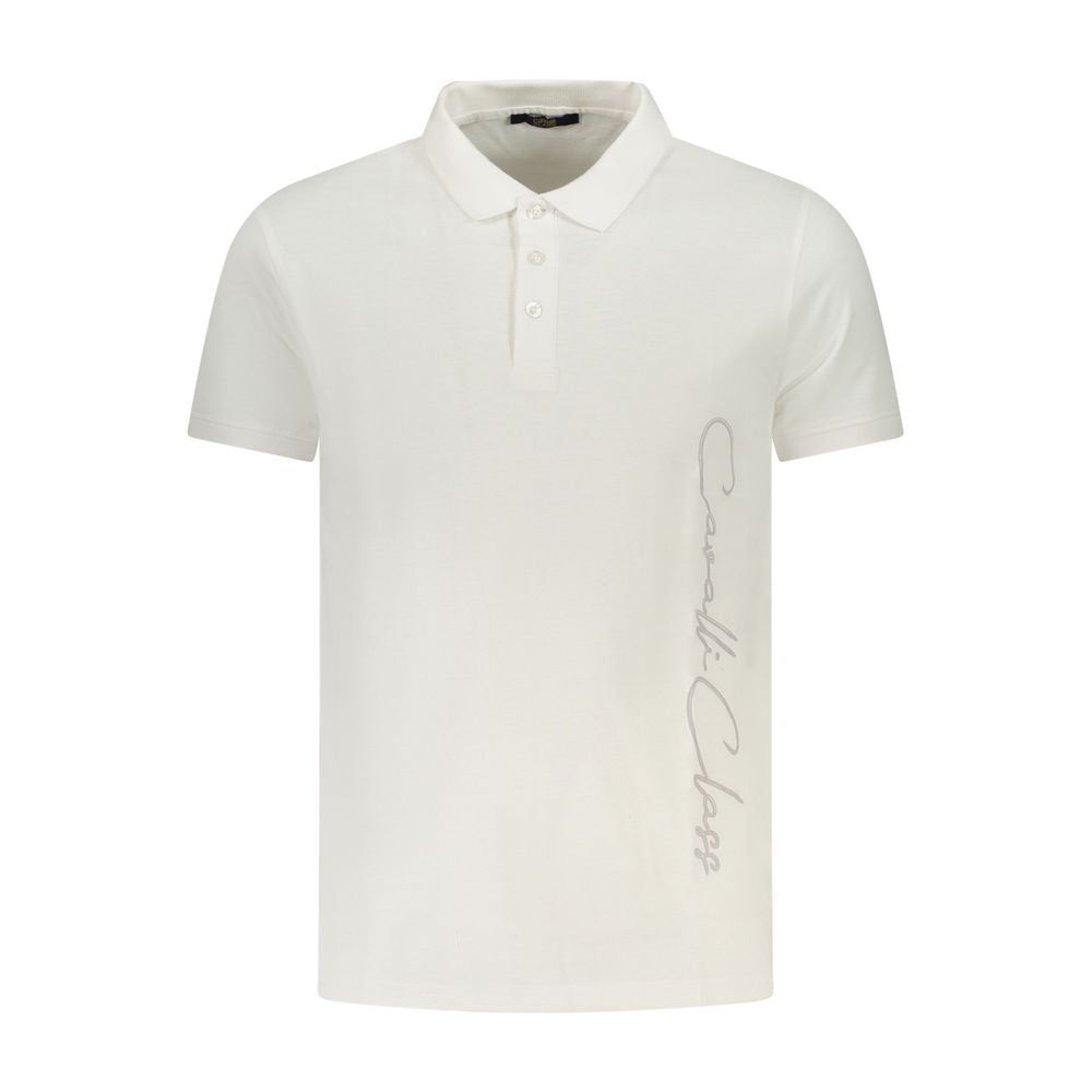 White Cotton Men Polo Shirt Cavalli Class