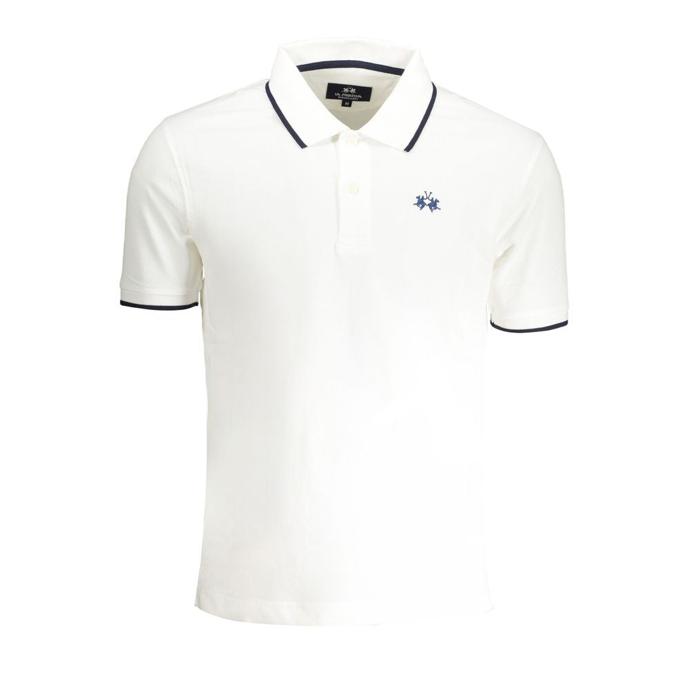 White Cotton Men Polo Shirt La Martina