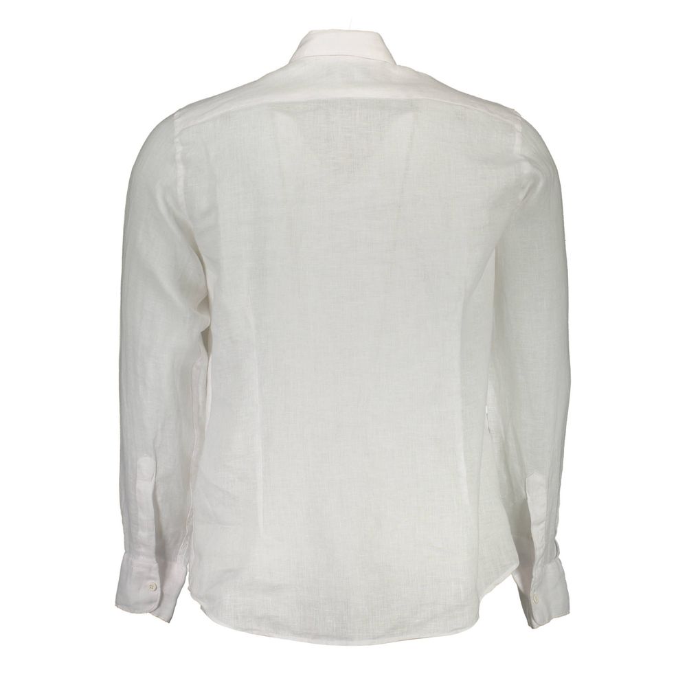 White Linen Men Shirt La Martina