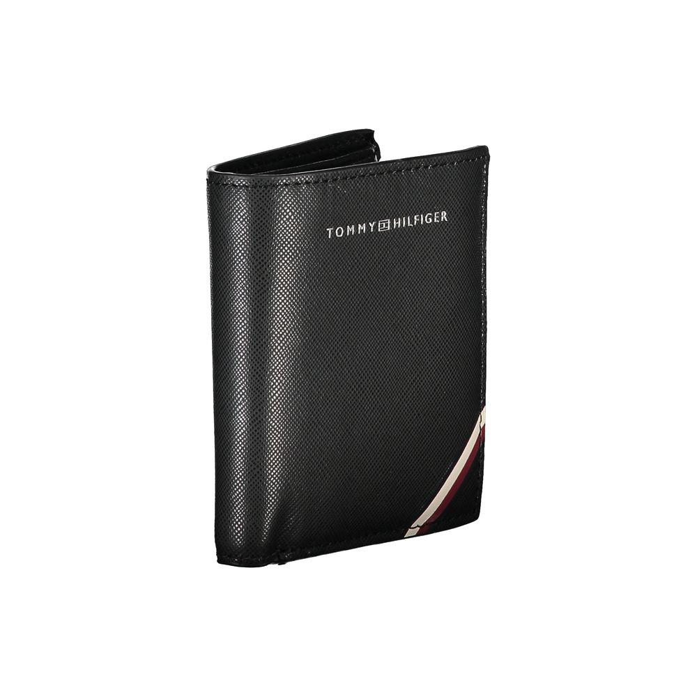 Black Leather Men Wallet Tommy Hilfiger