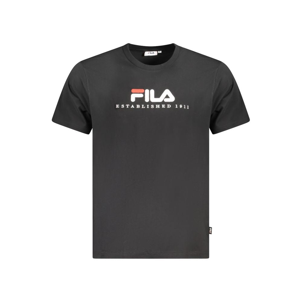 Black Cotton Unisex T-Shirt Fila
