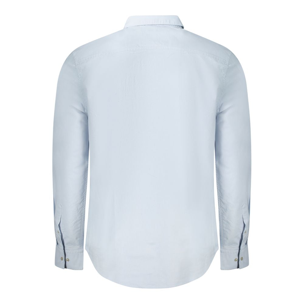 Light Blue Cotton Men Shirt Calvin Klein