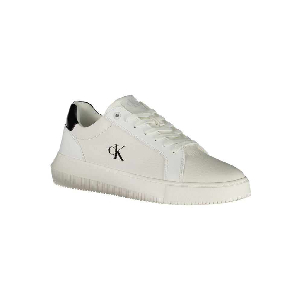 White Leather Men Sneaker Calvin Klein