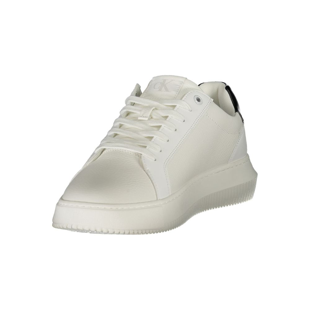 White Leather Men Sneaker Calvin Klein