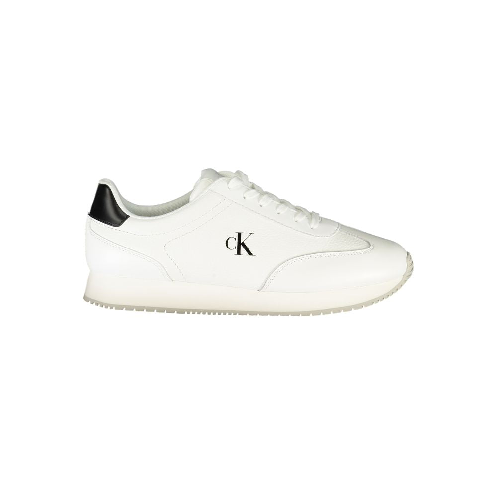 White Leather Men Sneaker Calvin Klein