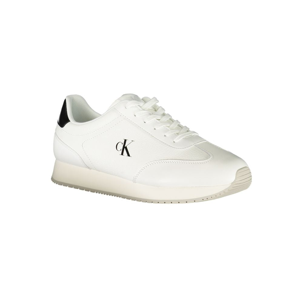 White Leather Men Sneaker Calvin Klein