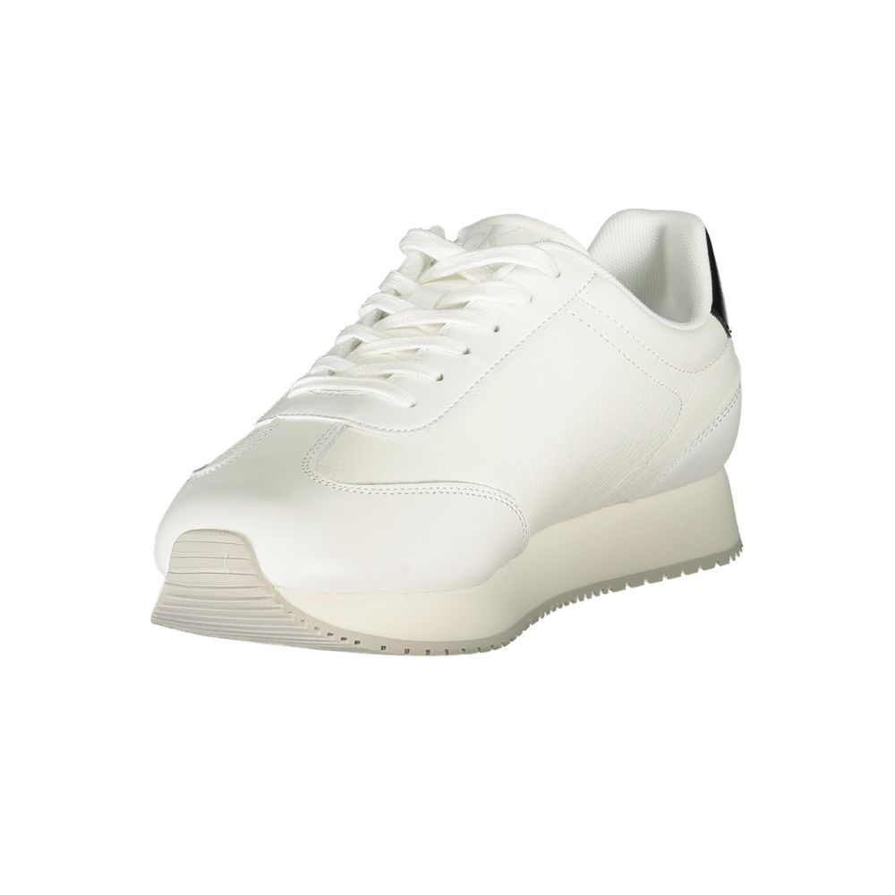 White Leather Men Sneaker Calvin Klein