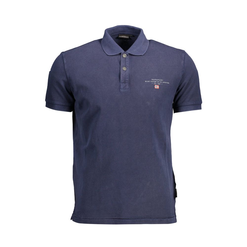 Blue Cotton Men Polo Shirt Napapijri