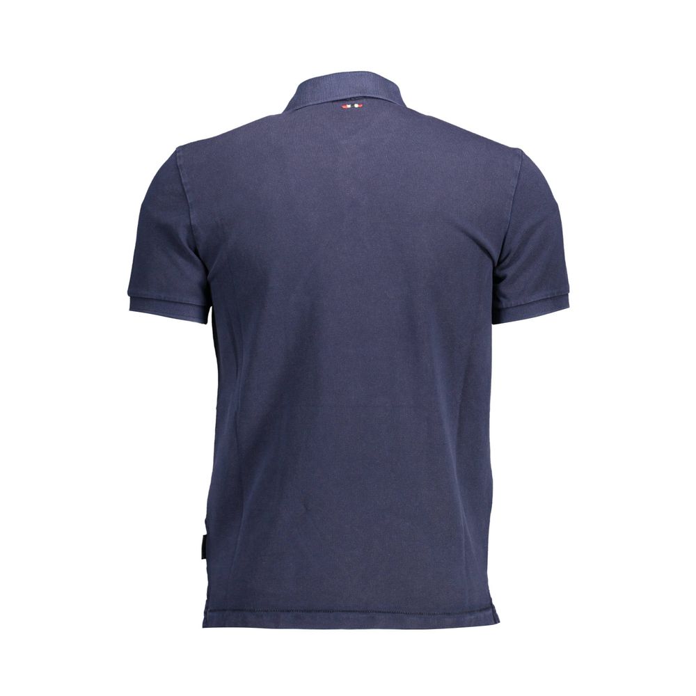 Blue Cotton Men Polo Shirt Napapijri