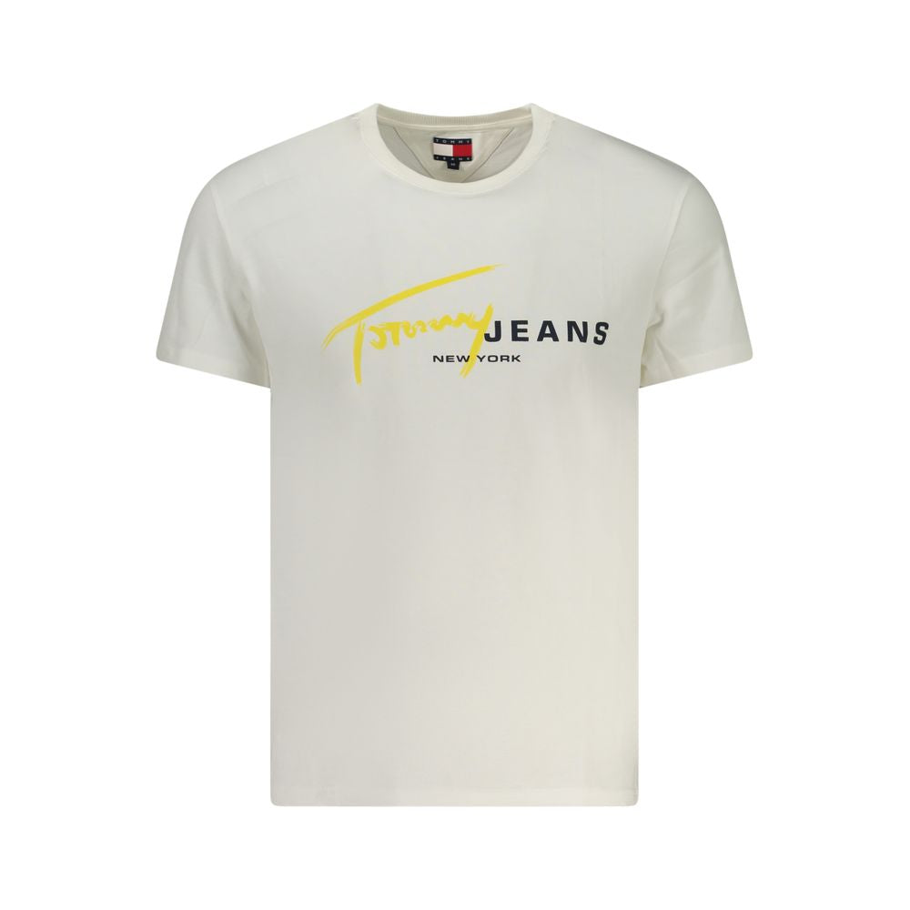 White Cotton Men T-Shirt Tommy Hilfiger