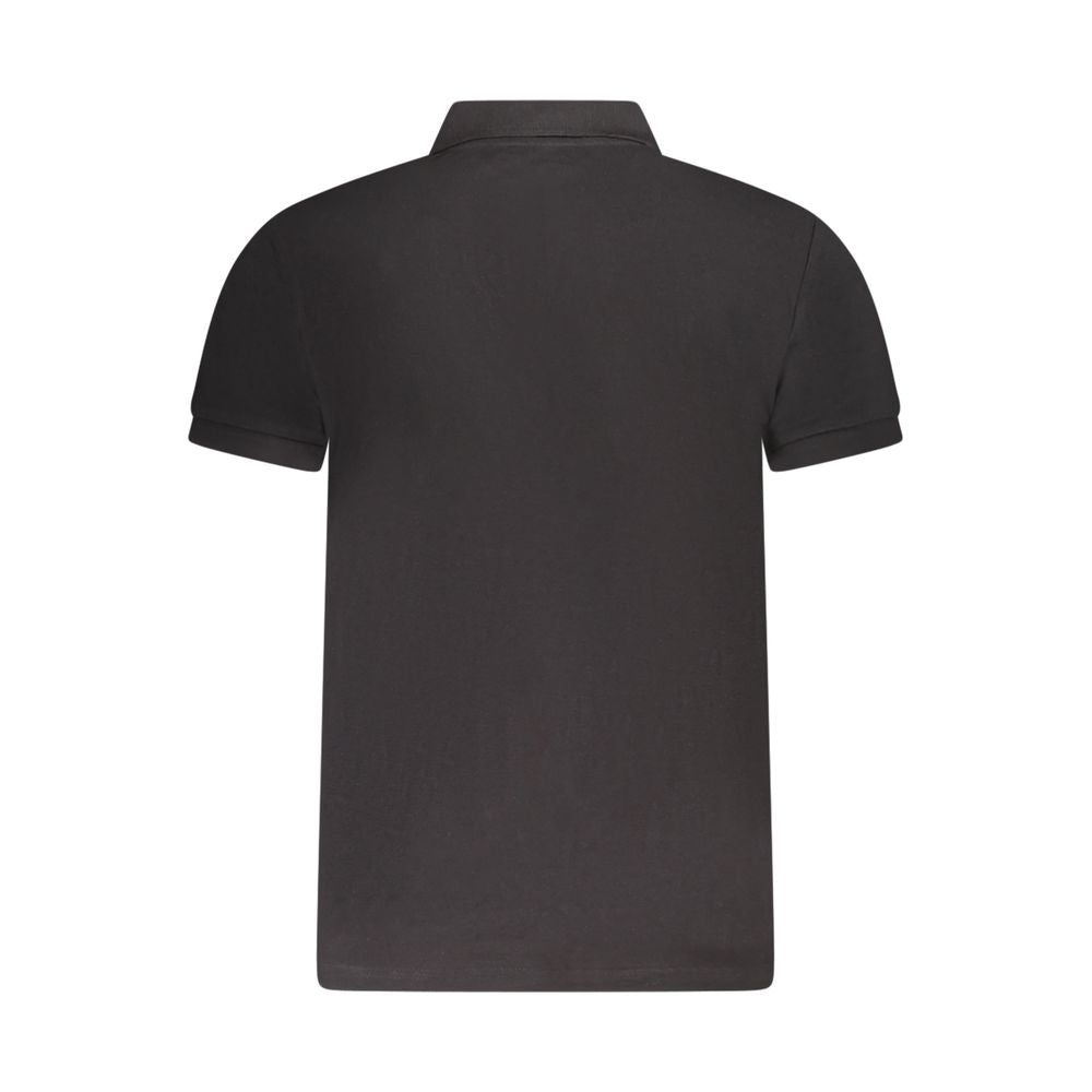 Black Cotton Men Polo Shirt Cavalli Class