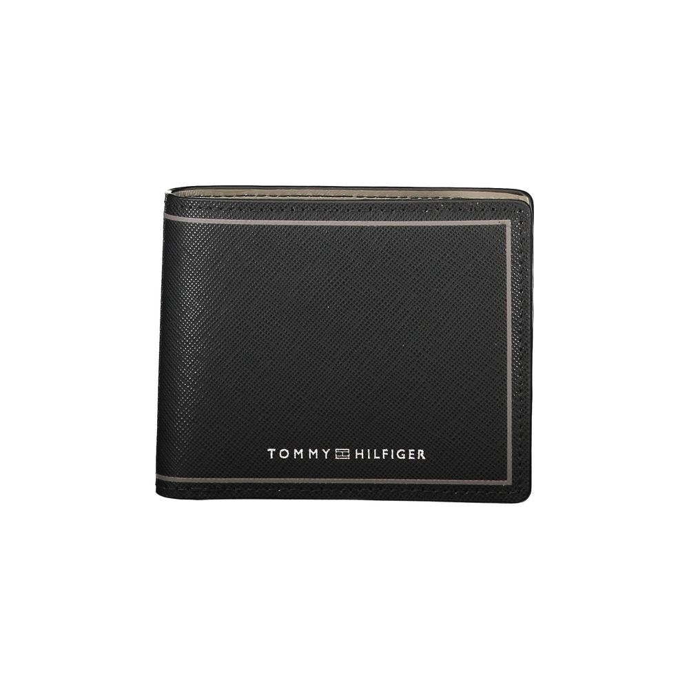 Black Leather Double Card Wallet Tommy Hilfiger