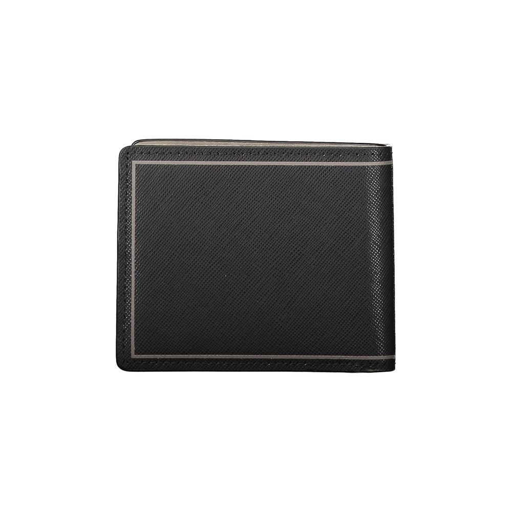 Black Leather Double Card Wallet Tommy Hilfiger