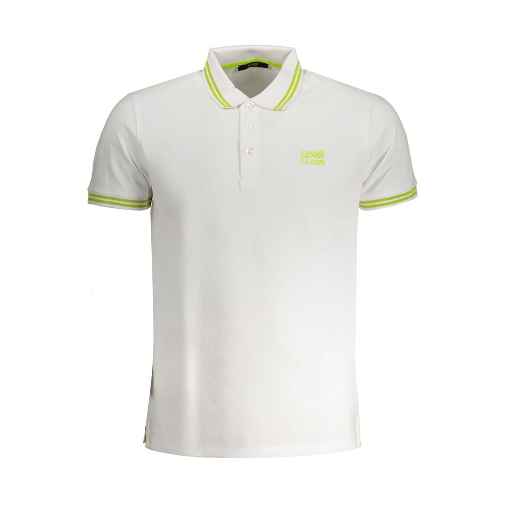 White Cotton Polo Shirt Cavalli Class