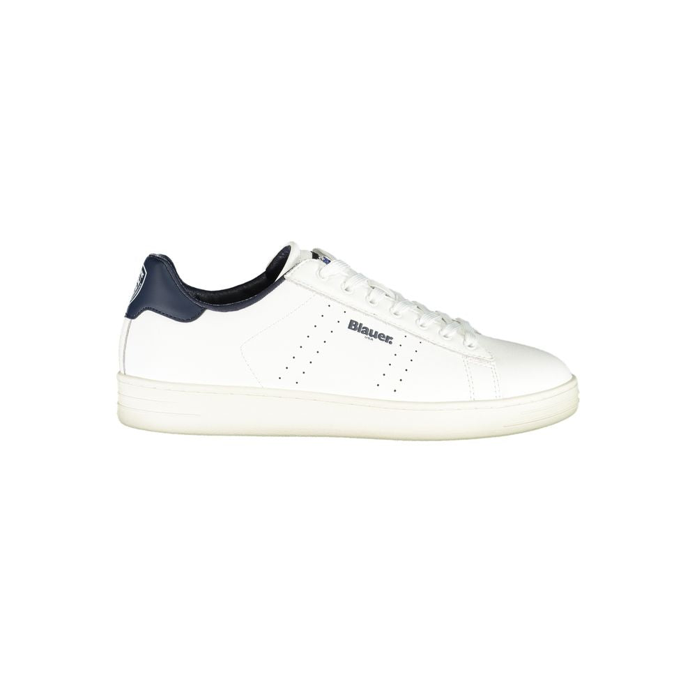 White Leather Men Sneaker Blauer