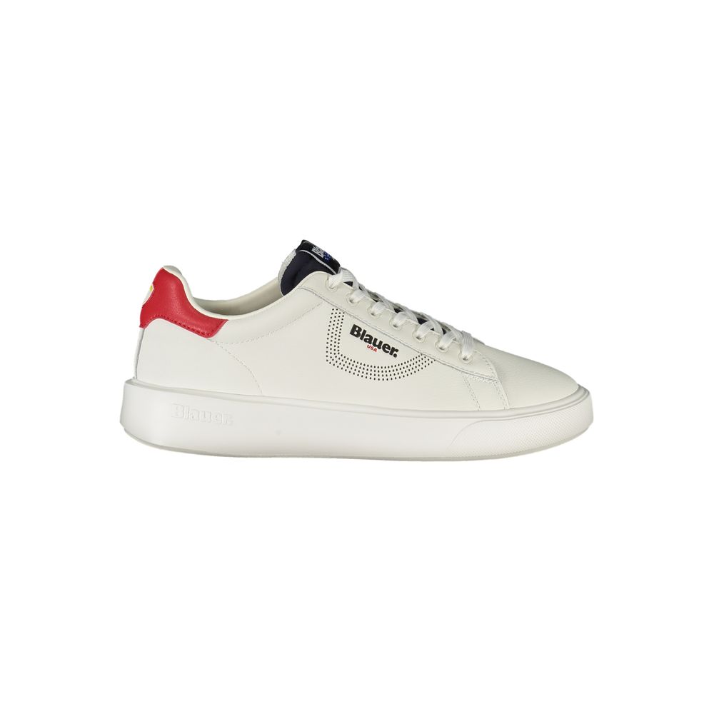 White Leather Men Sneaker Blauer