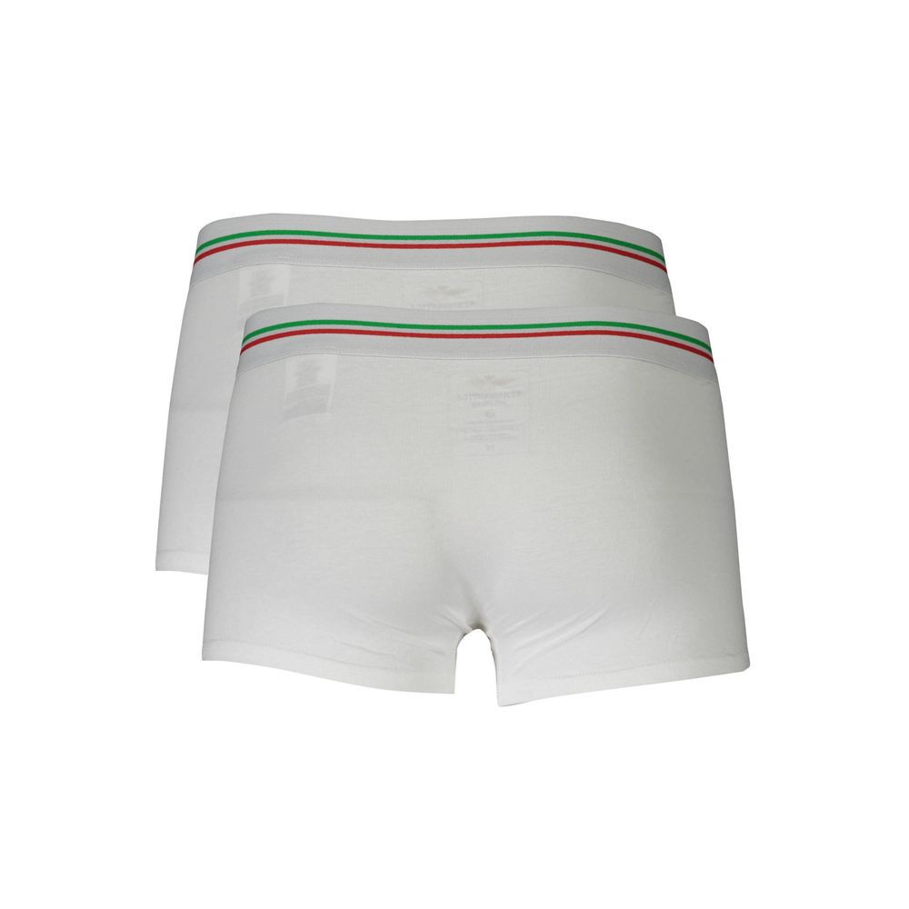 White Cotton Men Boxer Aeronautica Militare