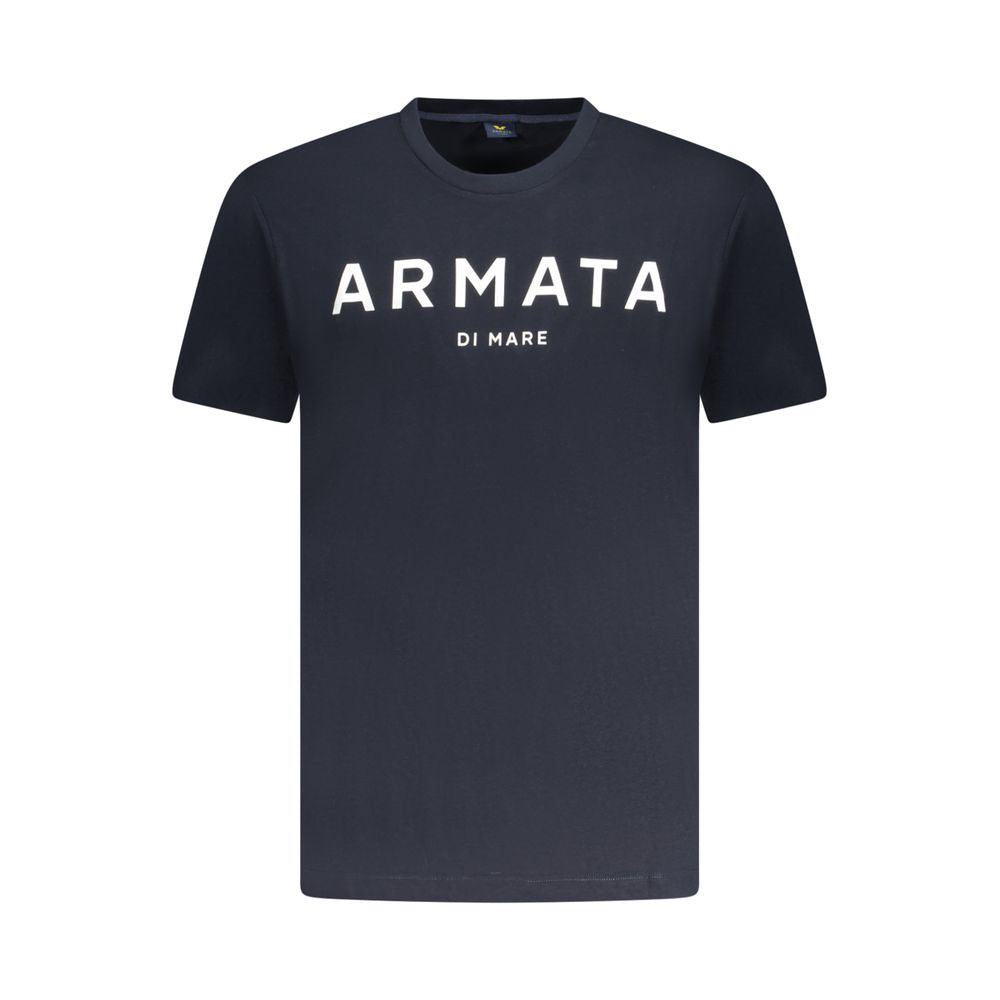 Blue Cotton Men T-Shirt Armata Di Mare