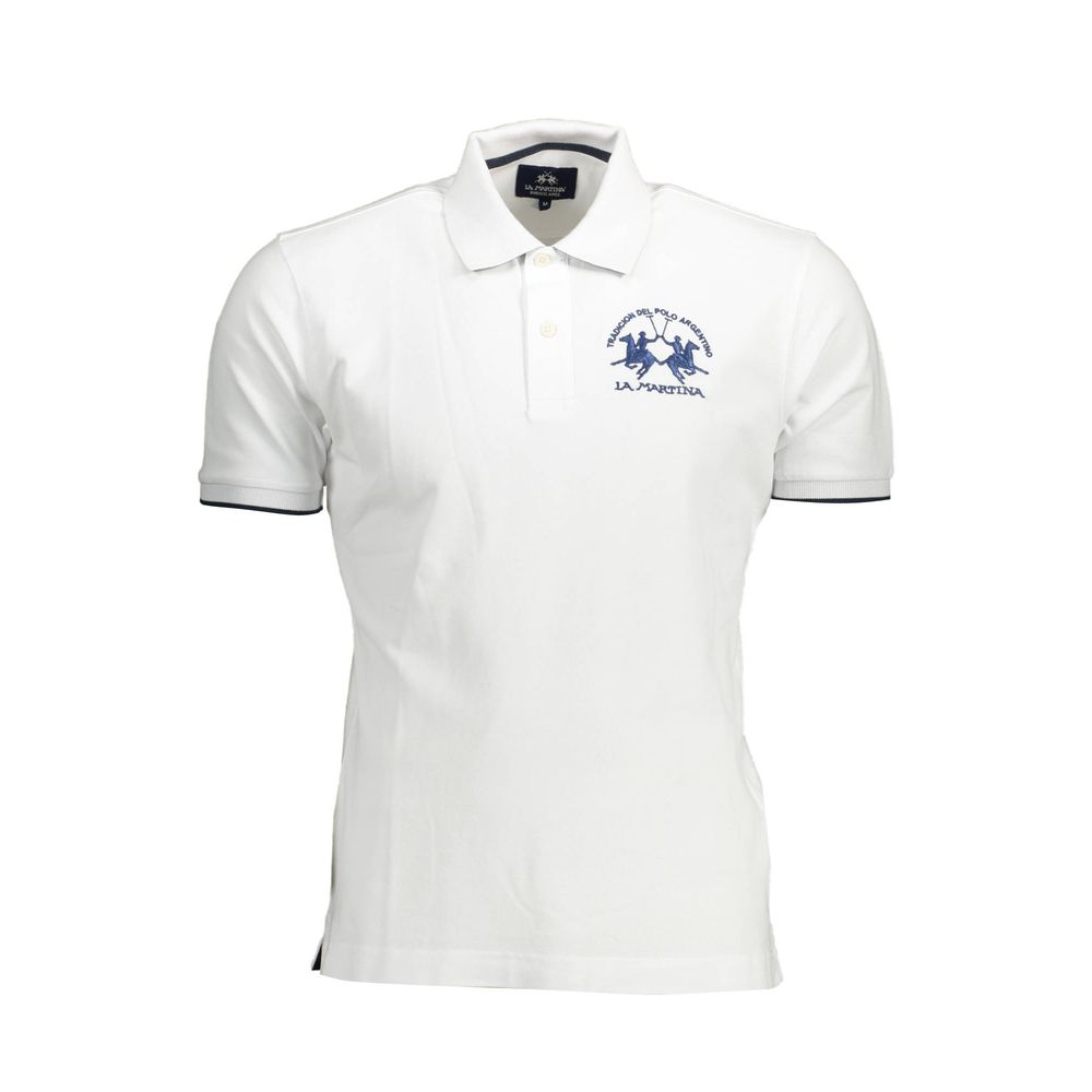 Elegant Short-Sleeved White Polo for Men La Martina