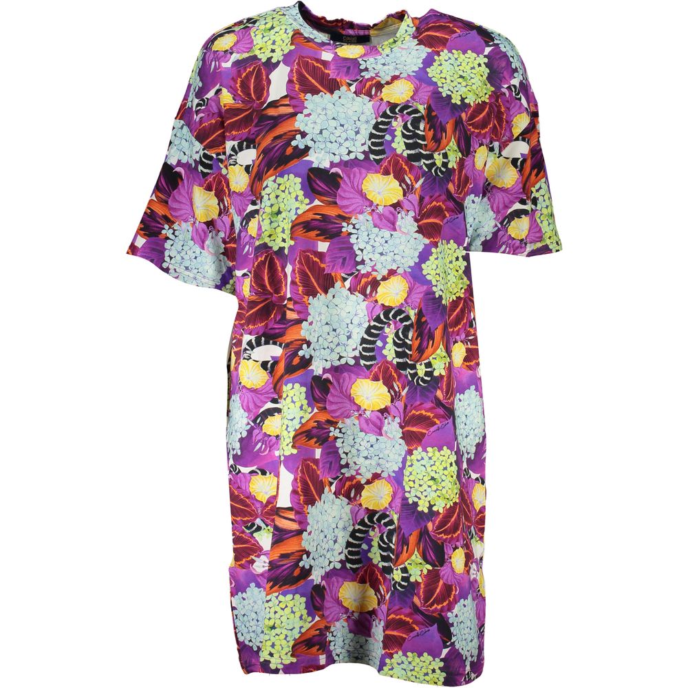 Purple Cotton Dress dresses Cavalli Class XS