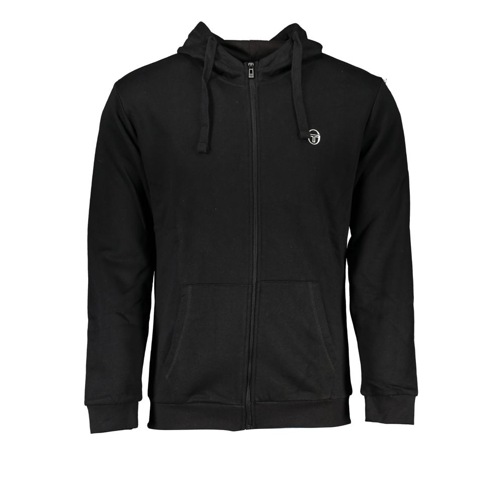 Black Cotton Men's Hooded Sweater Sergio Tacchini