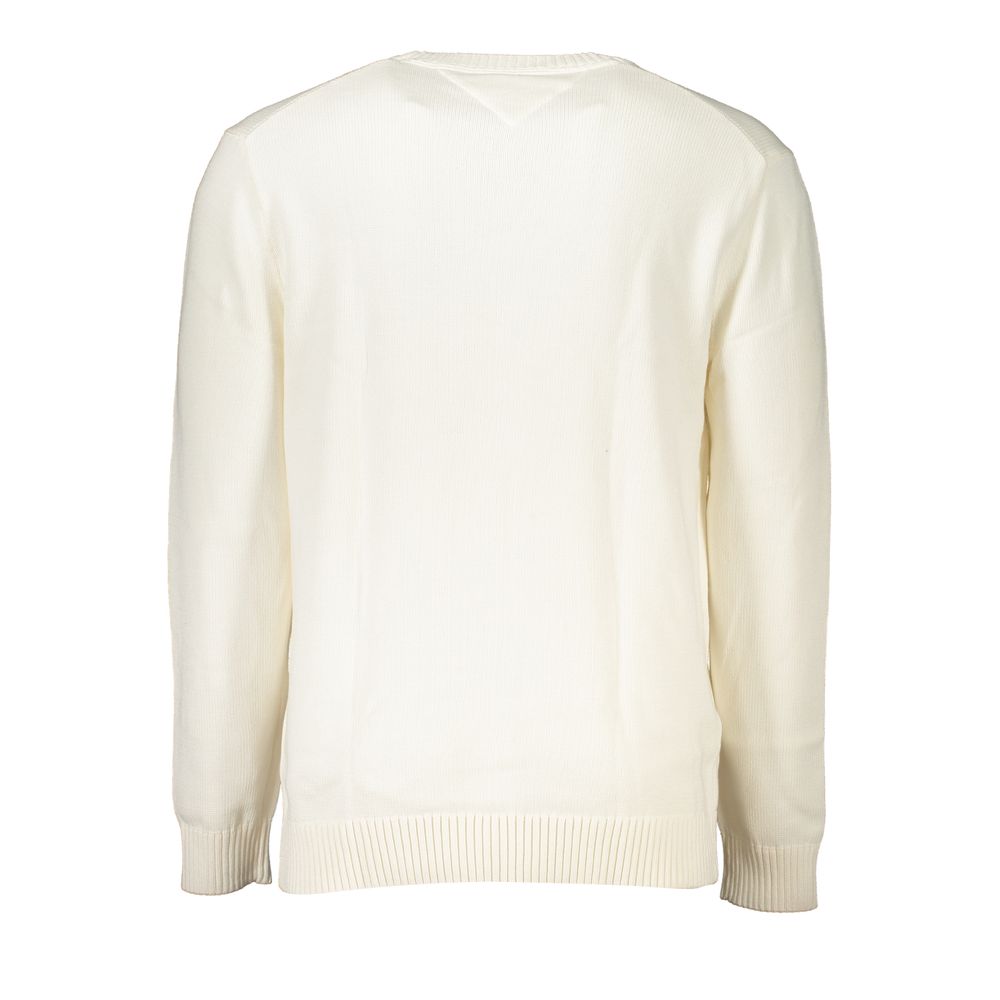 Chic White Crew Neck Cotton Sweater Tommy Hilfiger