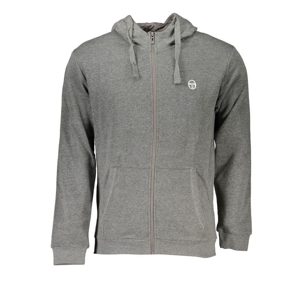 Gray Cotton Men's Hooded Sweater Sergio Tacchini