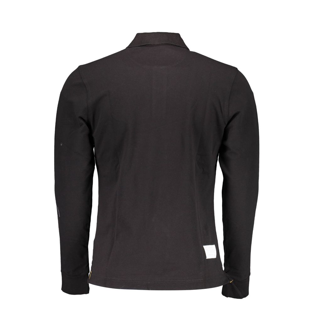 Elegant Long Sleeved Black Polo for Men La Martina