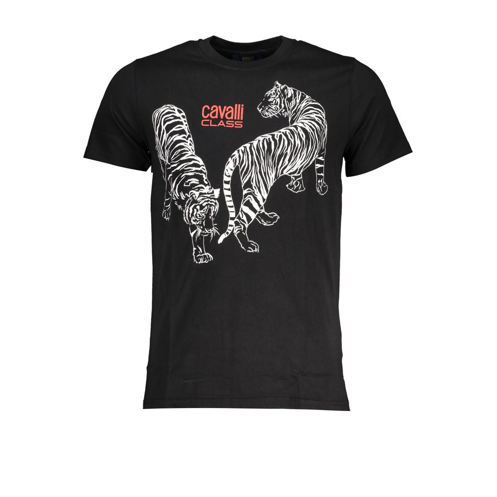 Black Cotton T-Shirt Cavalli Class