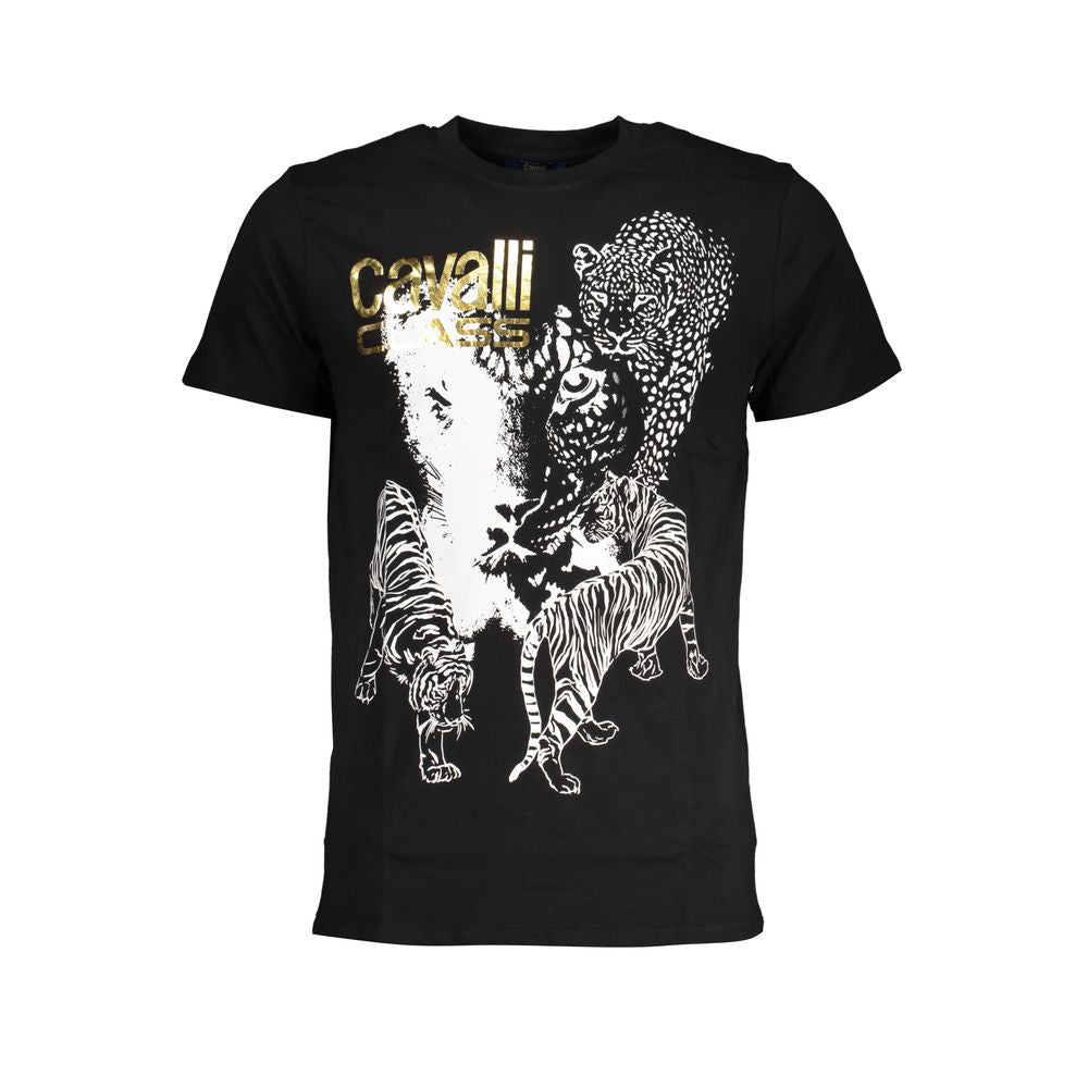 Black Cotton T-Shirt Cavalli Class