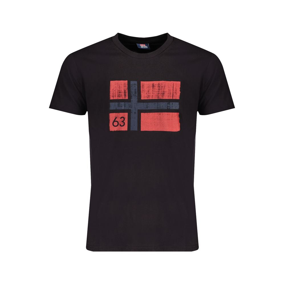 Black Cotton T-Shirt Norway 1963