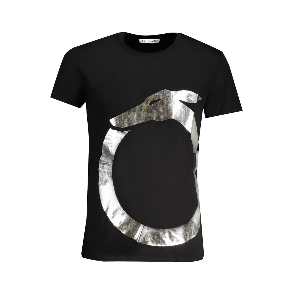 Black Cotton T-Shirt Trussardi