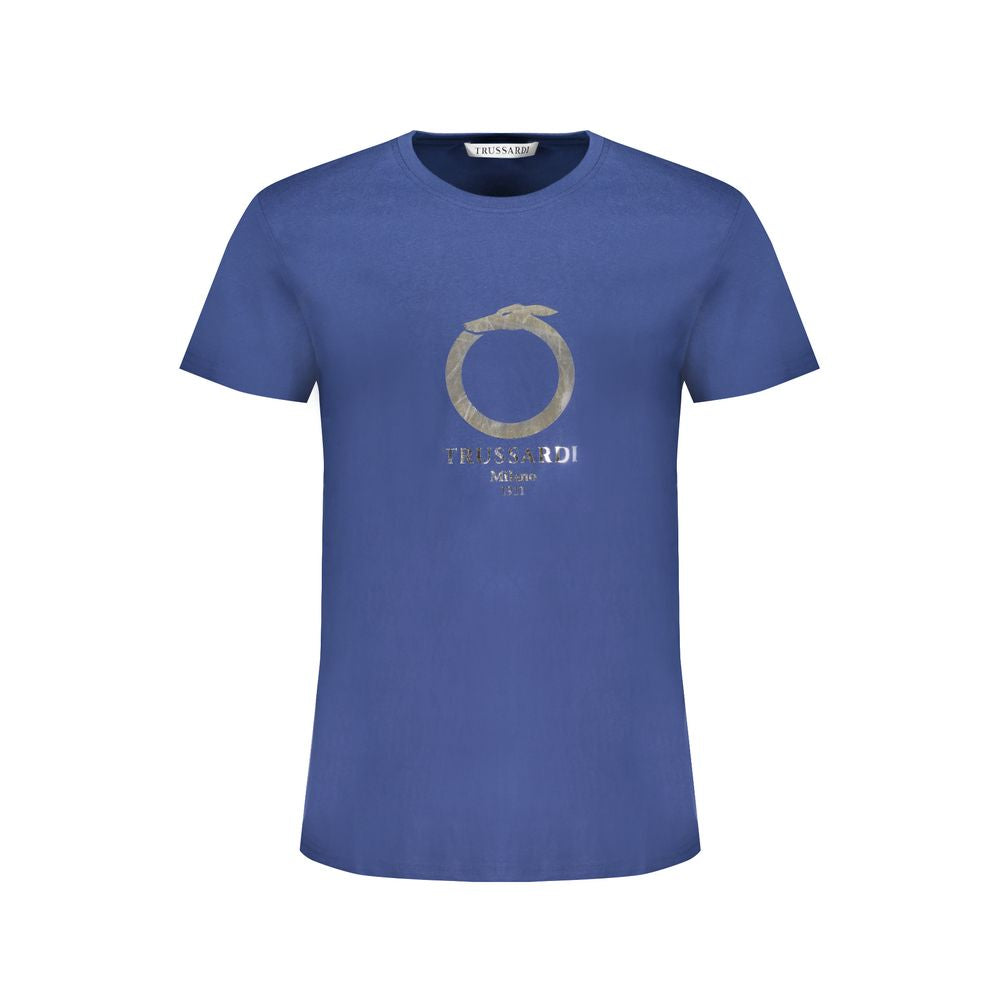 Blue Cotton T-Shirt Trussardi