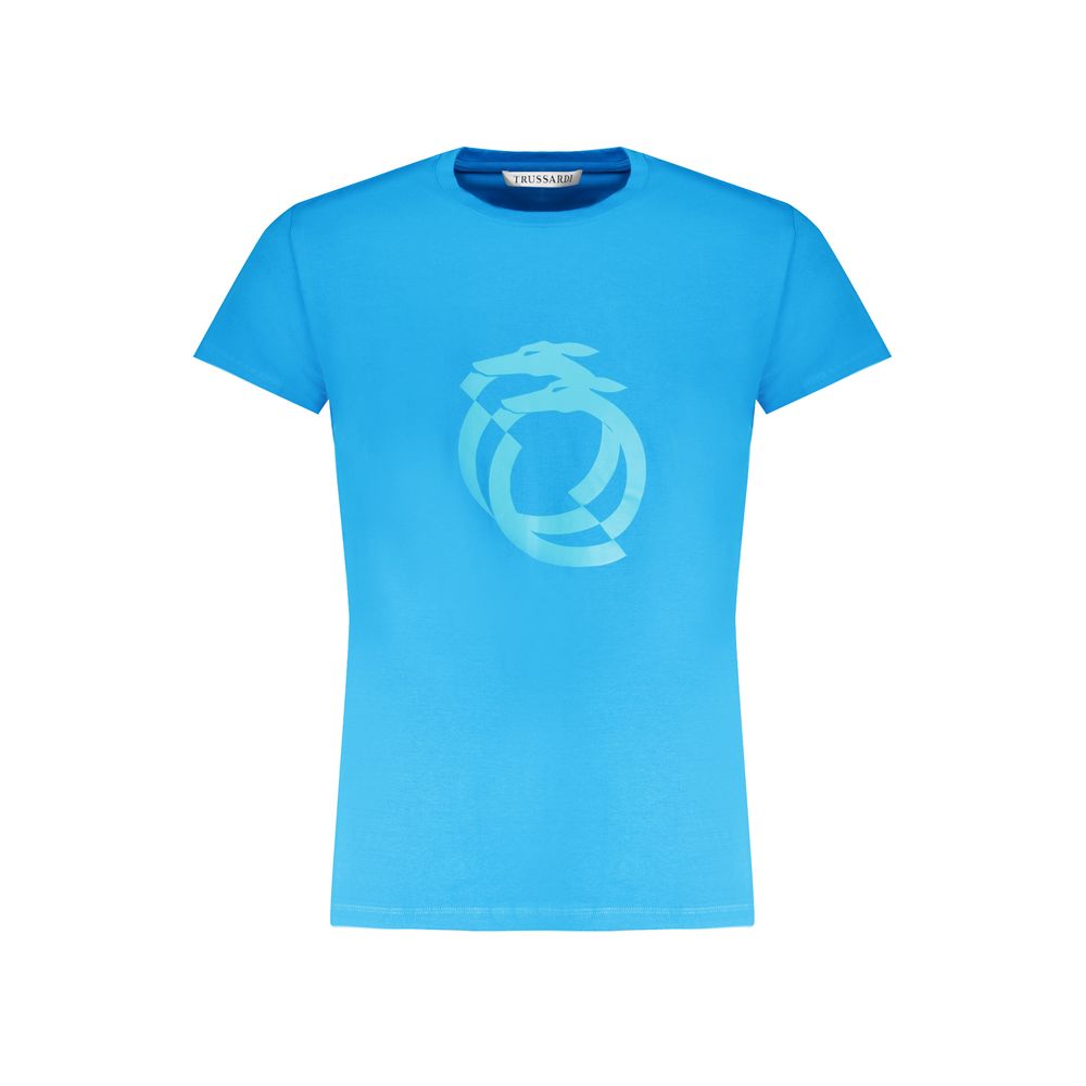 Light Blue Cotton Men T-Shirt Trussardi