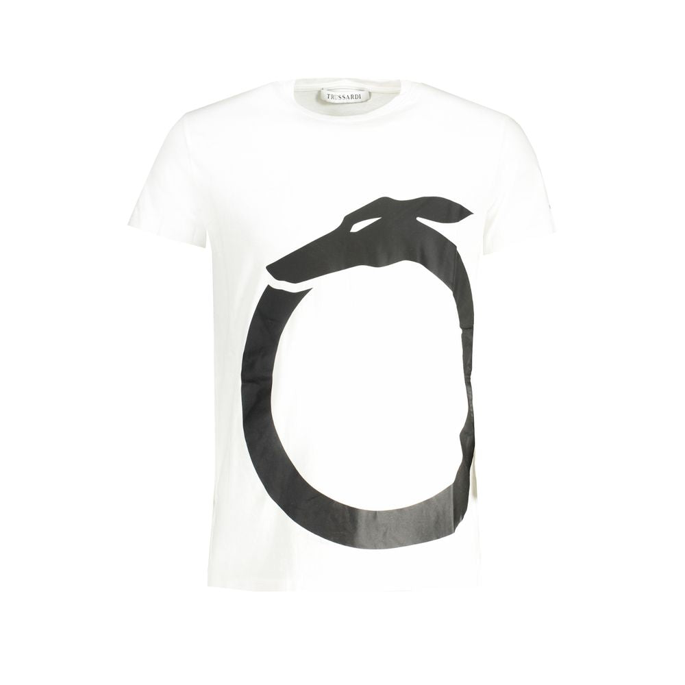 White Cotton T-Shirt Trussardi