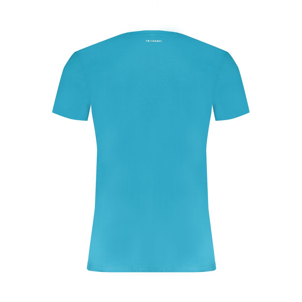 Light Blue Cotton Men TShirt Trussardi