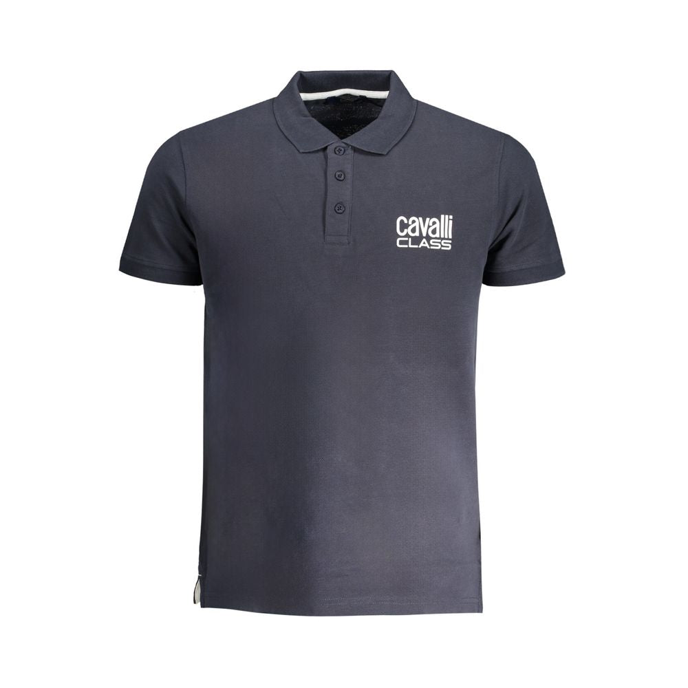 Blue Cotton Polo Shirt Cavalli Class