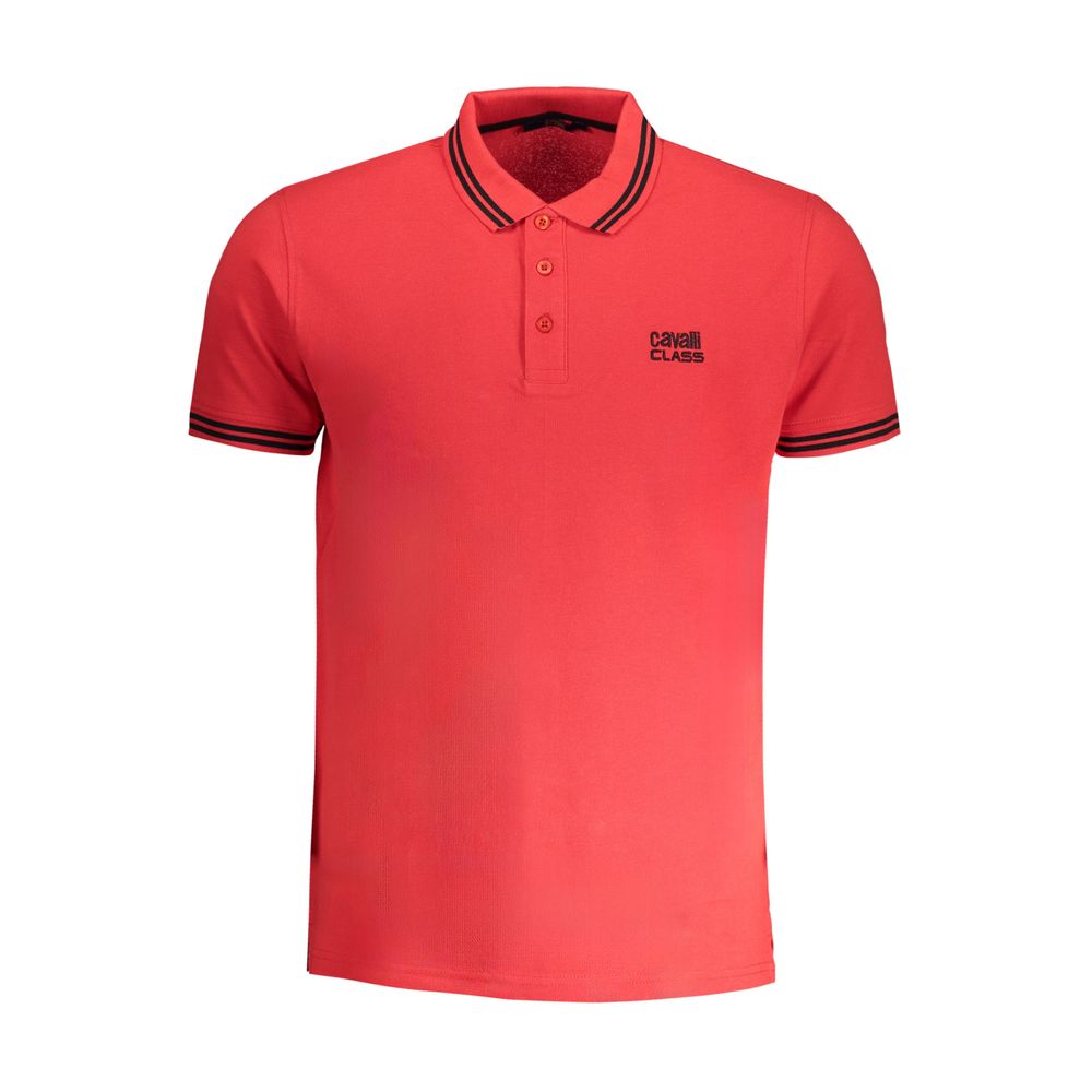 Red Cotton Polo Shirt Cavalli Class