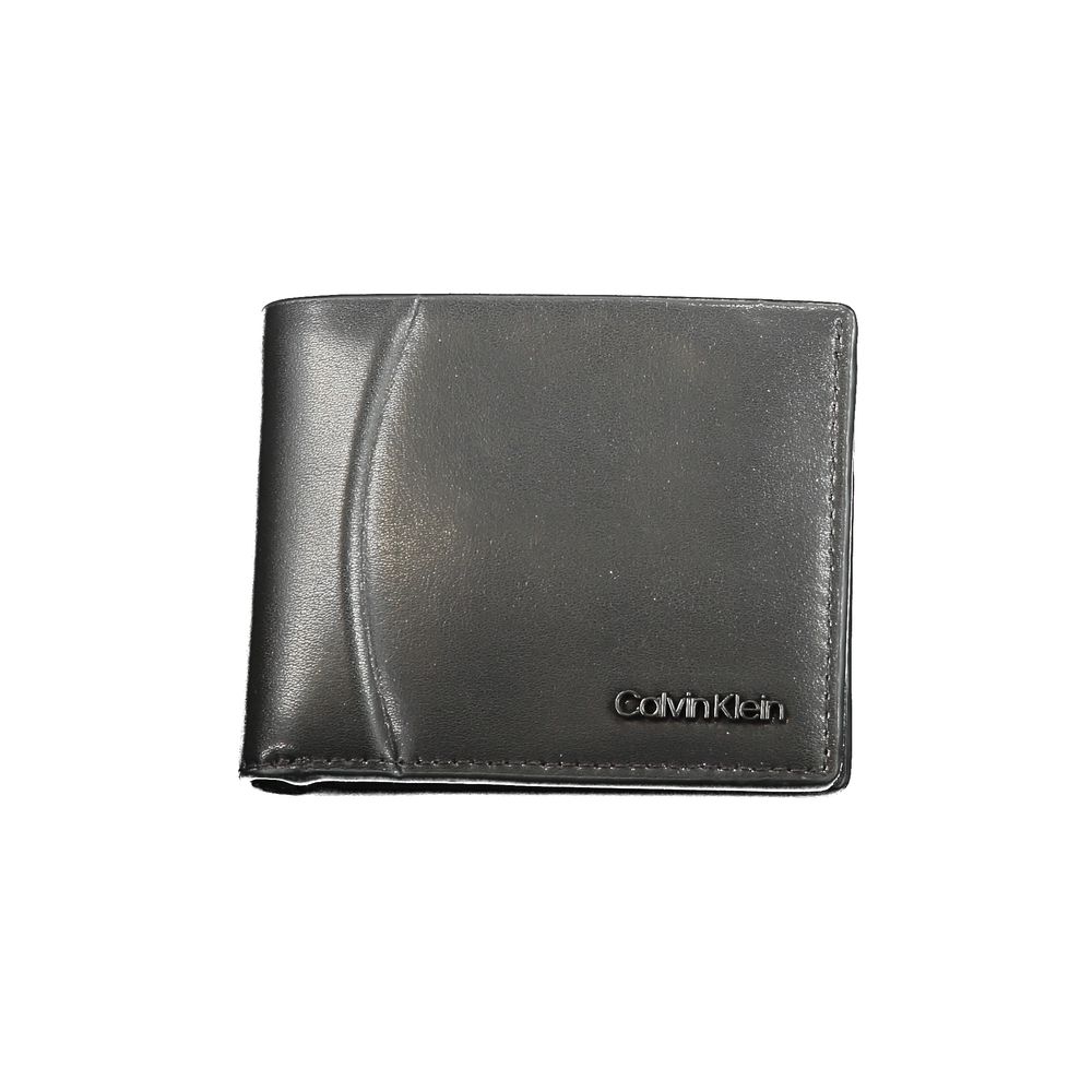 Black Leather Wallet Calvin Klein