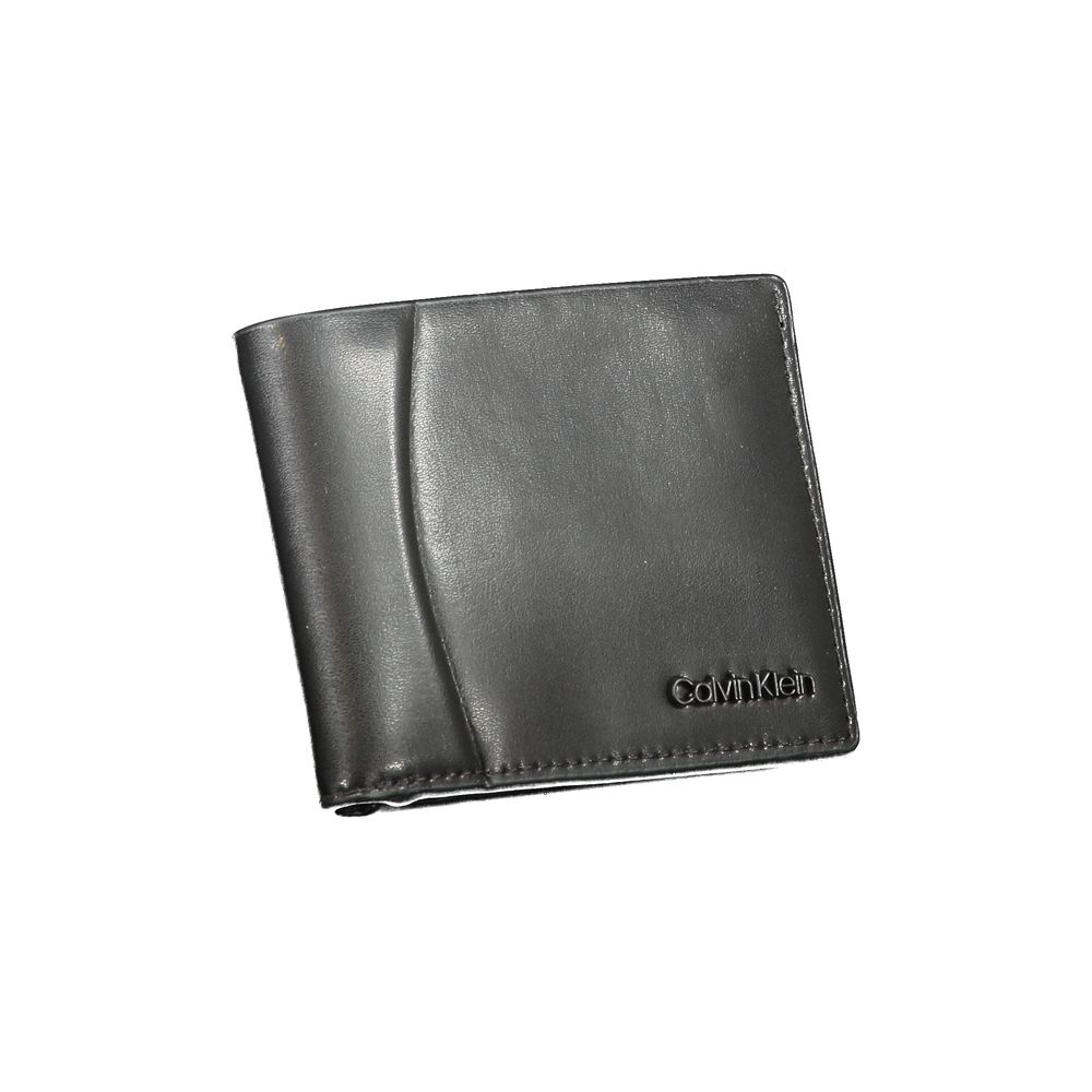 Black Leather Wallet Calvin Klein
