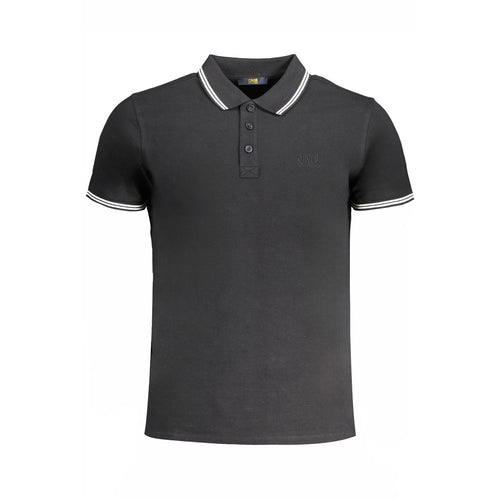 Black Cotton Polo Shirt Cavalli Class