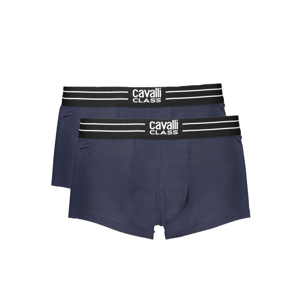 Blue Cotton Men Boxer Cavalli Class