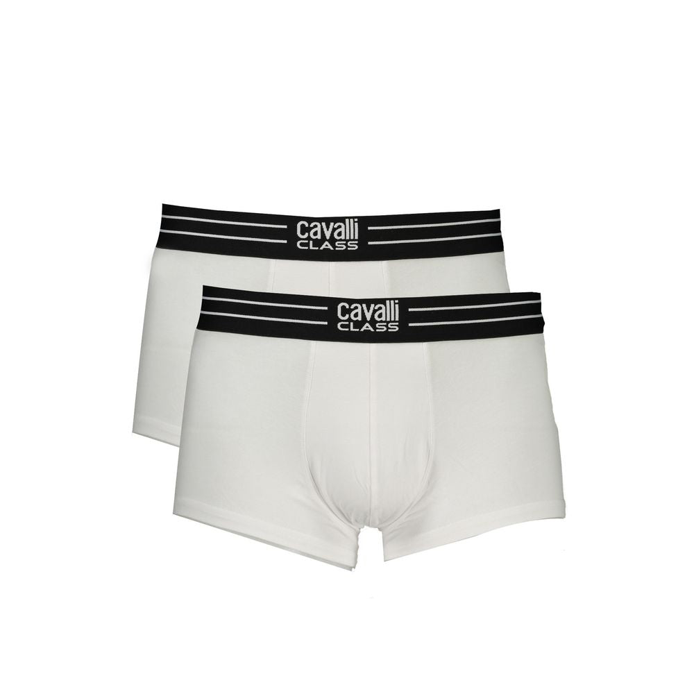 White Cotton Men Boxer Cavalli Class