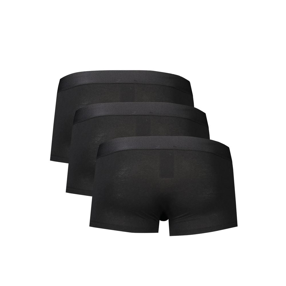 Black Polyester Men Boxer Underwear Bikkembergs