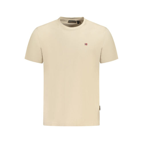 Beige Cotton Men T-Shirt Napapijri